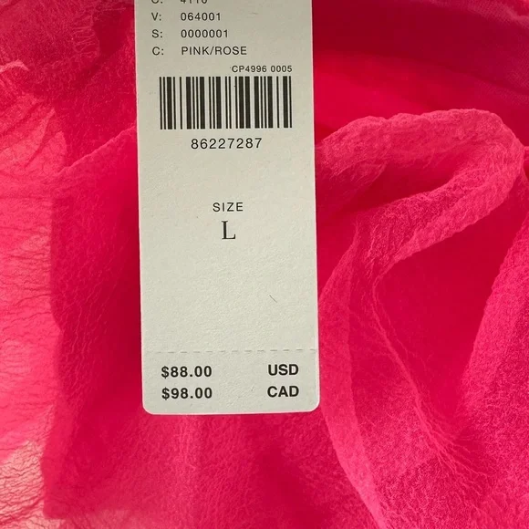 NWT Maeve Diamond-Strap Crop Top in Hot Pink Size Large Barbiecore - Picture 7 of 8